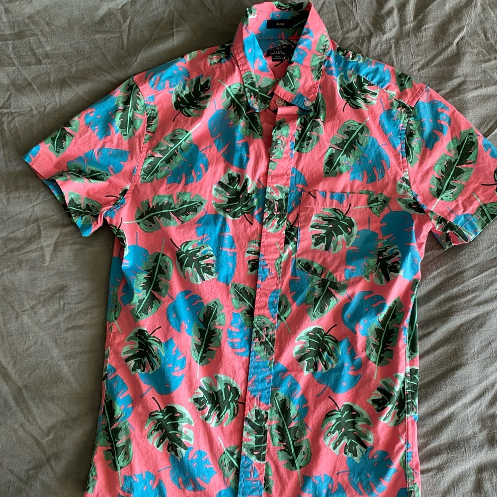Mens J.Crew Flex short sleeve button up